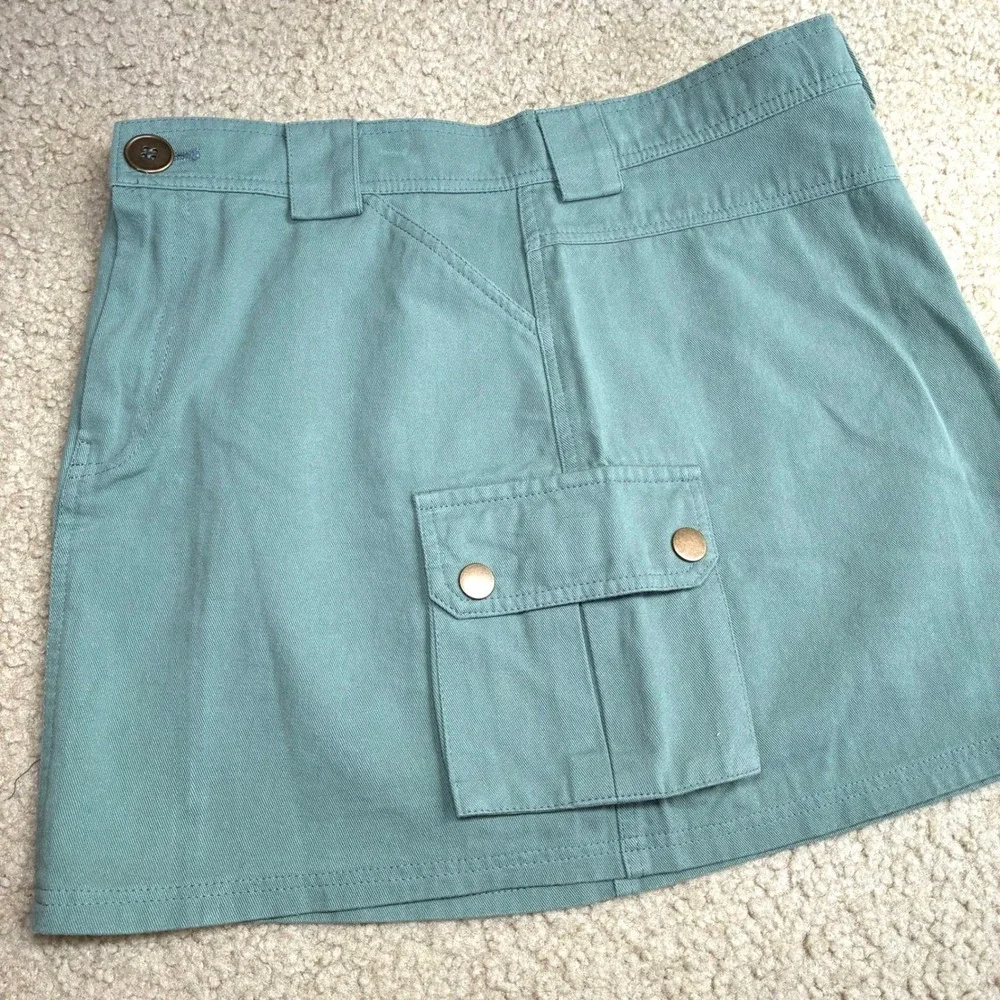 Princess Polly Lydie Cargo Mini Skirt Sage Green Y2K Military Utility Cotton 6